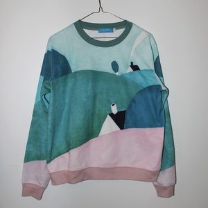 Soft Art Print Pullover Sweatshirt
